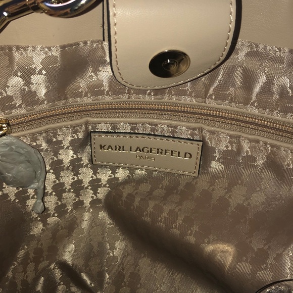 Karl Lagerfeld Shugg Pearly Logo Studded Tote - Picture 2 of 4